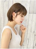 大人可愛い♯20代30代40代♯耳かけ前下がり丸みショートボブ