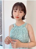 【BAYROOM】外はねガーリーミニボブ×ミルクココアベージュ