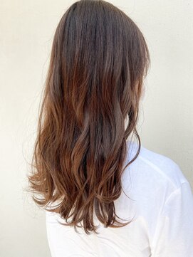 モルニ(MORNI) オレンジブラウン_マロンベージュ Aラインボブ かきあげ