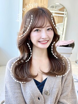 アフロートリノ(AFLOAT Leino) 2wayバング 韓国前髪 シースルー ミディアム くびれヘア