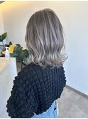 シルバーベージュバレイヤージュ