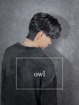 アウル 心斎橋(owl) センターパートウルフ×ニュアンスパーマ×ダウンパーマ×黒髪