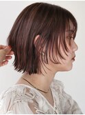 フェイスレイヤーボブくびれボブピンクブラウン【自由が丘】