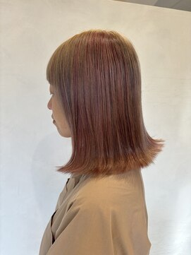 ポート 蕨(PORT) ベージュ×ピンクのセクションカラー【高岩美季】