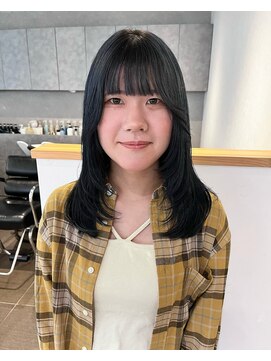 カフ(CAF) CAF FUKO ブルーグレー/レイヤーカット/大阪/心斎橋