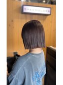 切りっぱなしボブ　ラベンダーアッシュ