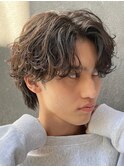 渋谷緩め波巻きスパイラルパーマツイストスパイラルツーブロック