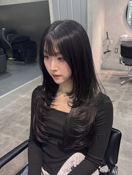 ジーニー 千葉(GENiE) ザクザクレイヤーカット/韓国ヘア/グレーブラック【佐藤詩門】