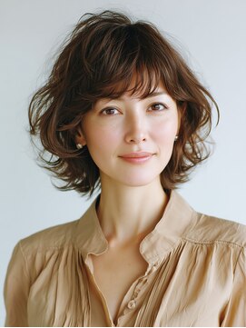 クラゲヘアー/小顔/ココアベージュ/オリーブグレー/川西