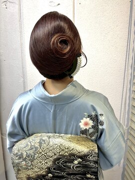 和装/和髪/下張り/タイトシニヨン/