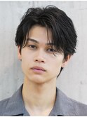 心斎橋センターパートニュアンスパーマフェザーショート緩め色気