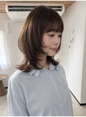 大分ハッシュカット胸上鎖骨下ウルフレイヤースタイルかるめ