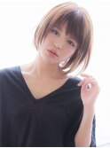 大人かわいいバレイヤージュとろみワンカール小顔モードボブ