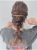 編みおろしヘアアレンジ/カジュアル/二次会
