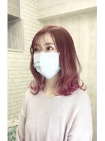 ラッズプラスエイチ(Lads+h)&nbsp;ピンク　グラデーション　袖カラー