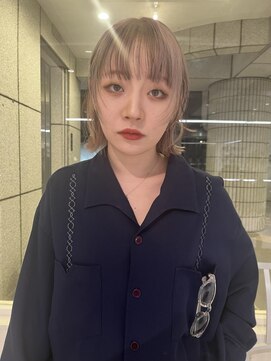 ダブ アオヤマ(DaB AOYAMA) フレーミングカラーローライト切りっぱなしボブグレージュ