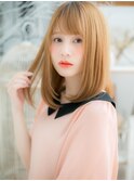 3Dカラー斜めバングナチュラル透け感ミディc5越谷10代20代30代