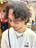 メンズボブ波巻きパーマツイストスパイラルパーマサーフカール