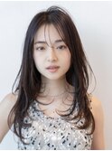 チョコグレージュ/20代30代大人かわいい/ミディアムレイヤー