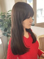 アミュレ(Amule)&nbsp;前髪横カット髪質改善ストレートシースルーバングロングヘア