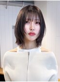 ミディアムボブ顔周りレイヤー美髪ウルフレイヤー_ba551632