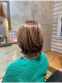 大人ハイライト立体感ミディ×小顔レイヤーカット30代40代50代