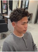 仏陀パーマ/テーパーフェード/海外パーマ/スパイキーショート