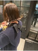 外ハネショートボブにイルミナカラ-/ブリーチなしグレージュ