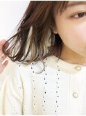 【morio成増/玉井】ピンクベージュ　ロブ　インナーカラー
