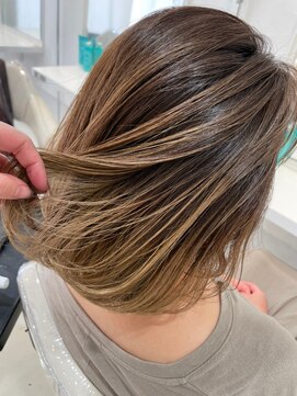 アッシュ 武蔵小金井店(Ash) *バレイヤージュカラー×明るい白髪染め*