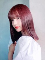 アイティーバイアルバム 下北沢店(IT by ALBUM)&nbsp;ピンクラベンダー_チェリーブラウンフェミニンロング_9283