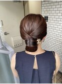 シニヨン ヘアアレンジ 結婚式ヘアセット