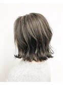 グレーベージュ ボブとの相性◎グレージュハイライトカラー 小岩