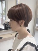レイヤーカットハイライトショートヘアイルミナカラーオージュア