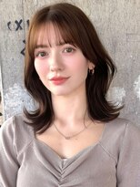ナチュラルくびれレイヤーカット/20代30代40代/ボブルフ小顔前髪