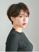 丸みショート・ボブ/丸顔/前髪あり/絶壁解消/20代/30代/長め