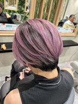 イメージア 町田店(IMAGE A) ショートピンクバレイヤージュ@30代40代50代60代