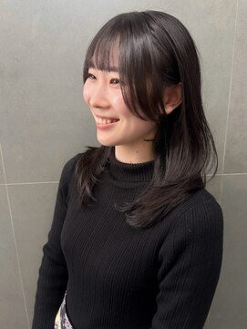 ジエクトカナウ 梅田 【顔周り似合わせカット】姫カットレイヤー/くすみベージュ