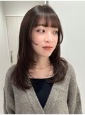 ココアブラウン ブリーチなしベージュ ハッシュカット レイヤー