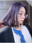 ルーツカラーグラデーションブルーデザインケアブリーチ