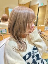 オーガニックエコ 川越(organic+eco)&nbsp;夏カラー海外風レイヤー ブリーチカラー×ミルクティーベージュ