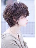【ROJITHA】シフォンベージュ×ゆるふわショート