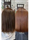 酸性ストレート暗髪髪質改善ブラウンミディアム