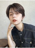 ニュアンスハンサムショート_斜めバンググレージュカラー_29308