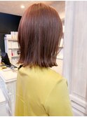 福山美容室人気キャアリーぱつんと切りっぱなし外ハネボブ