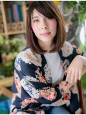 透け感艶カラー前下がり小顔ワンレンセミディc5川口20代30代40代