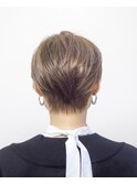 ベージュカラー#ダブルカラー#ショートカット＃ケアブリーチ
