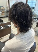 メンズミディアムなウルフパーマ！！マッシュパーマ