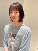 ステップカット/顔まわりレイヤー/くびれヘア/ボブ/ラベンダー