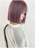 丸みボブのラベンダーピンク◯